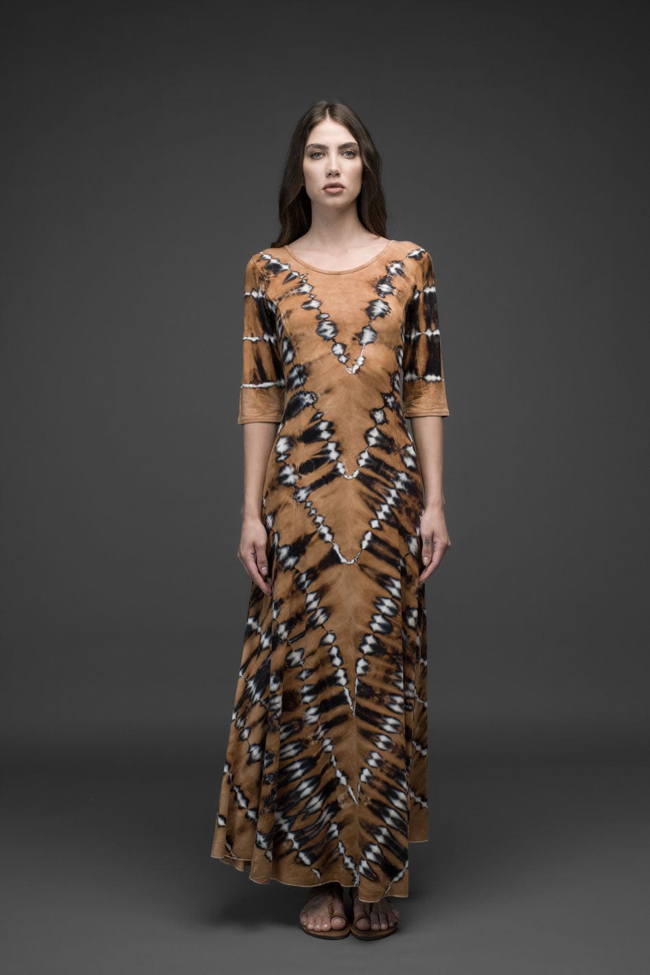 Artistic Tie Dye Design Long Dress