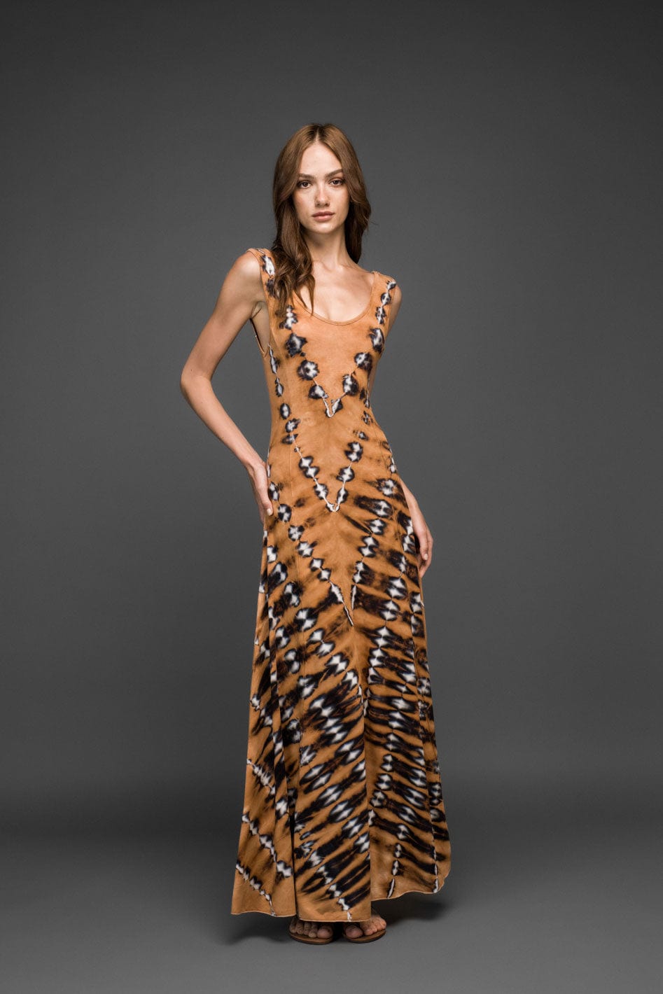 Brown Tie Dye Long Dress | Join Our Hippie Festival Collection  awatara