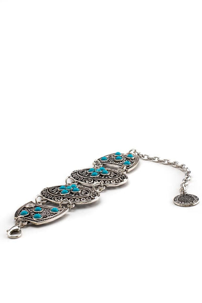 Bohemian chic turquoise stone bracelet