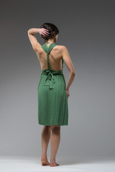 Infinity green multi way wrap short dress