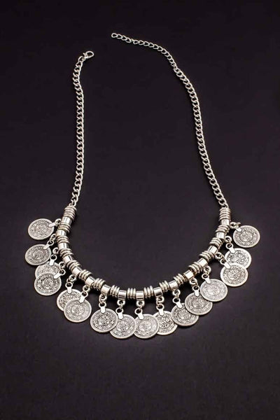 Boho chic  gypsy coin ethnic fashion medium length  necklace