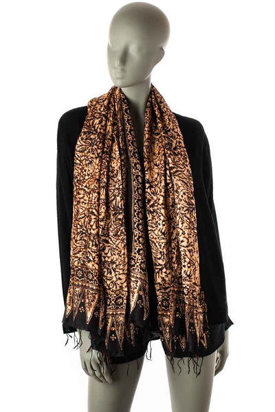 Boho elegant chic silk batik scarf