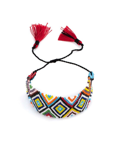 Adjustable Geometric design Miyuki Glass Beads Knitted Bracelet