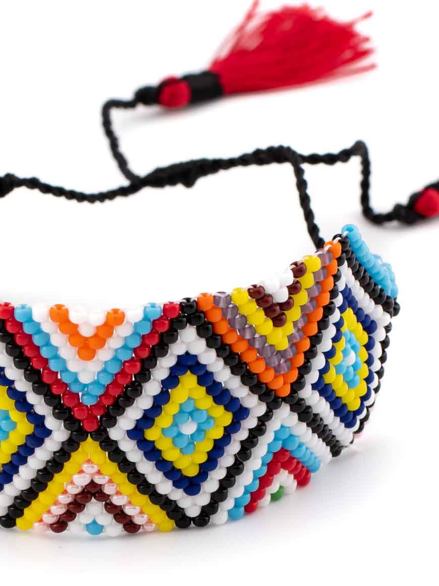 Adjustable Geometric design Miyuki Glass Beads Knitted Bracelet