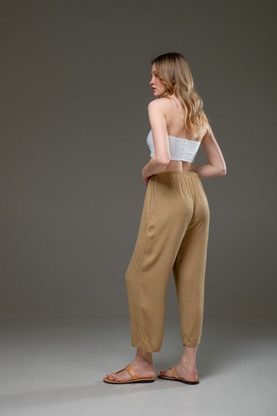 Gold Sand  Beige color Rayon Crepe Full Length elegant pants  