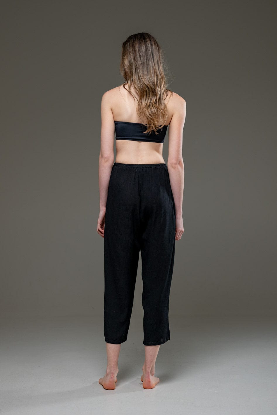 Black color Rayon Crepe Full Length elegant pants 