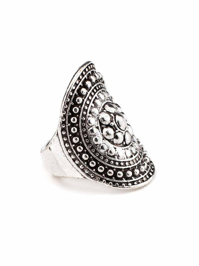 Bohemian Retro oval geometric carved ring