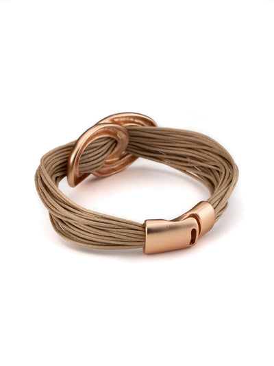   Elegant gold plated, multilayered leather bracelet, with magnetic clasp.