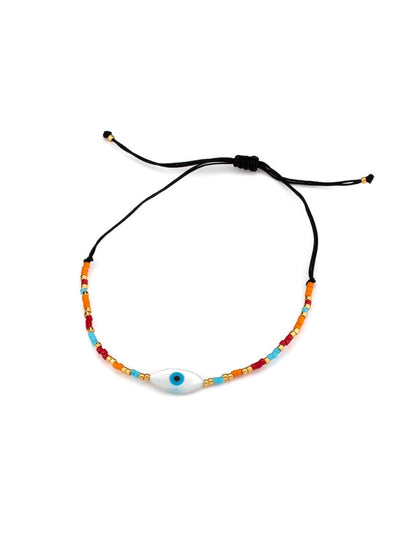 Bohemian Adjustable Handmade Miyuki Seed glass beads Evil Eye Charm Bracelet