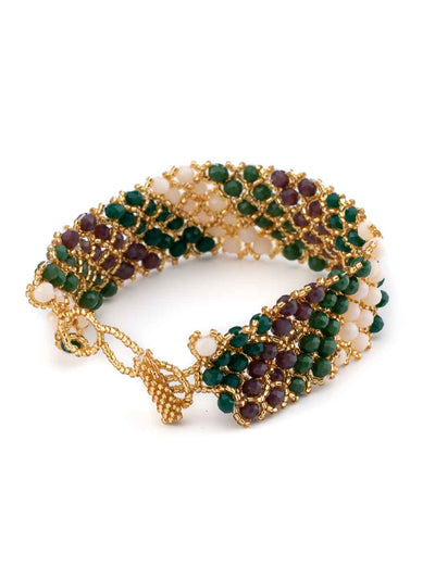 Handmade Crystal net wide bracelet