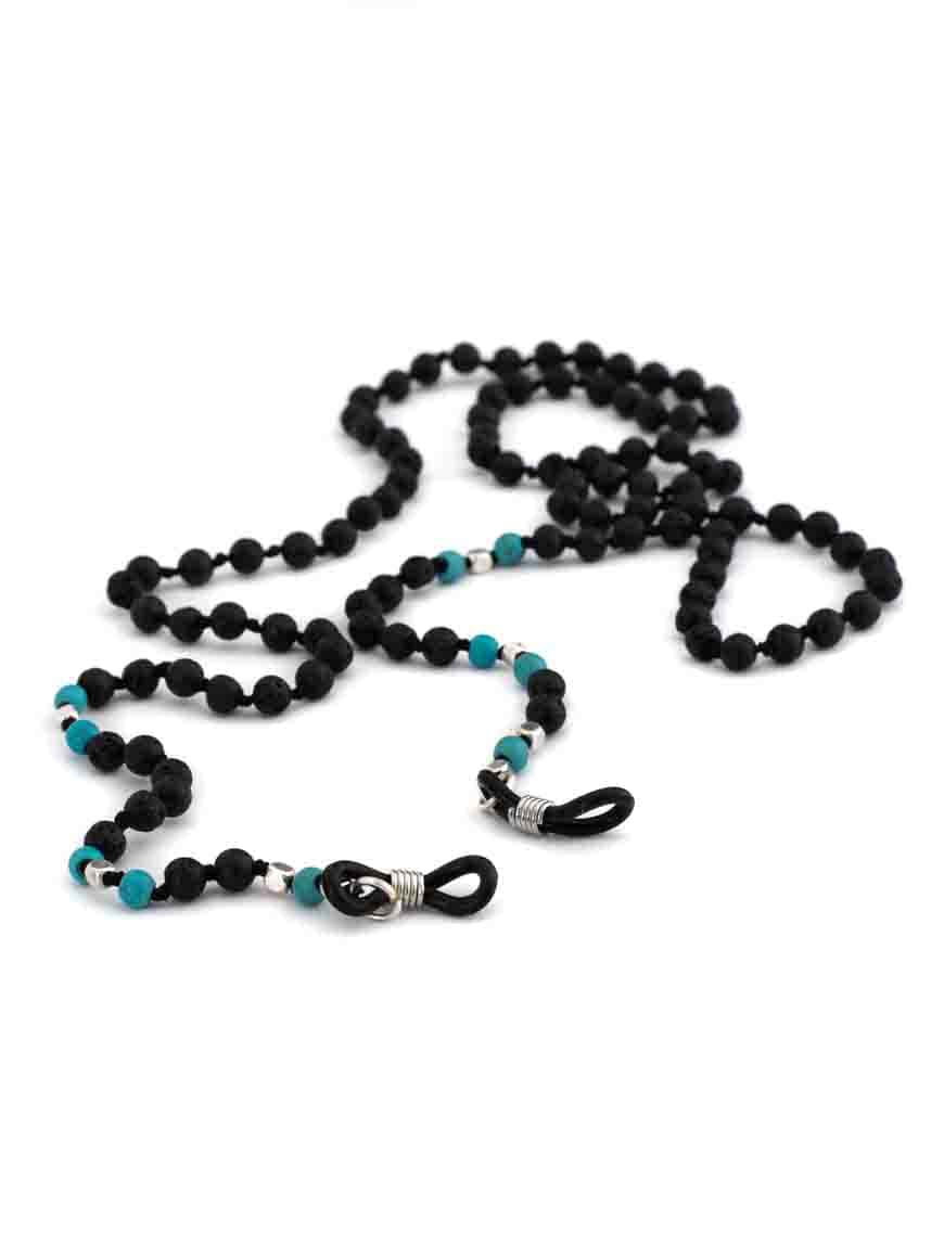 Eye Glasses Lava Stone Chain