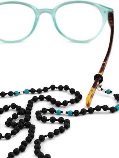 Eye Glasses Lava Stone Chain