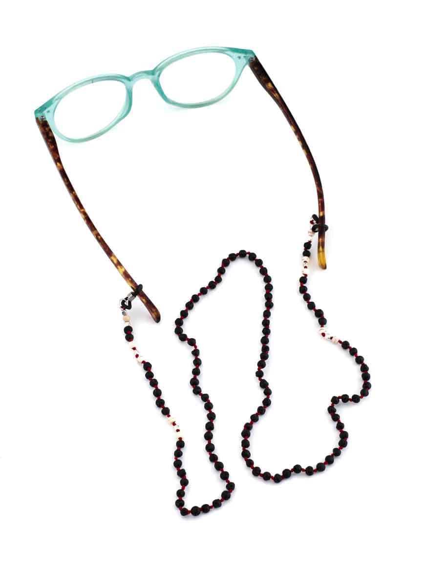 Eye Glasses Lava Stone Chain