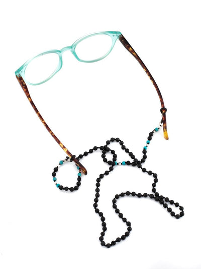 Eye Glasses Lava Stone Chain