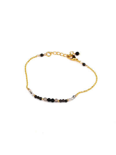 Handmade Minimal Gold Plated stone and beaded lBracelet