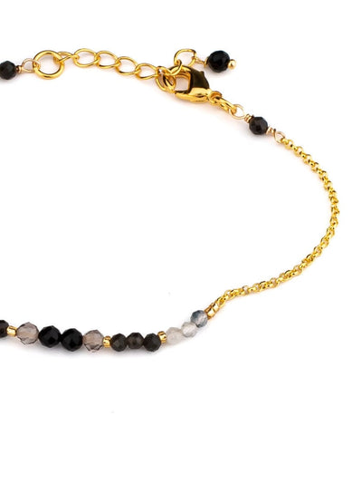 Handmade Minimal Gold Plated stone and beaded lBracelet