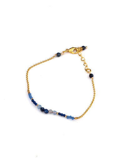 Handmade Minimal Gold Plated stone and beaded lBracelet