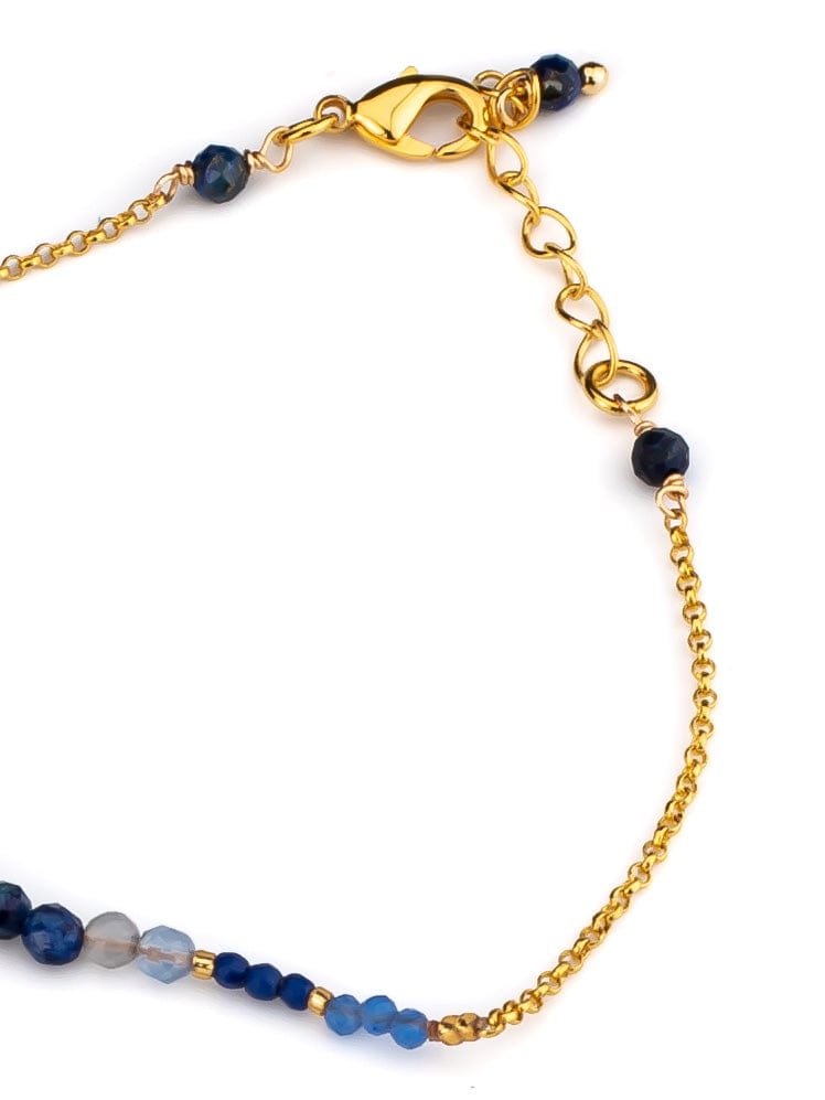 Handmade Minimal Gold Plated stone and beaded lBracelet