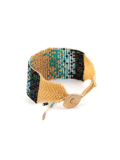 Elegant chic bracelet, made of Miyuki glass beads , knitted by wax thread.