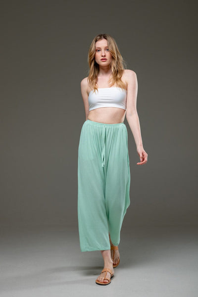  Pal Green  Rayon Crepe Full Length elegant pants