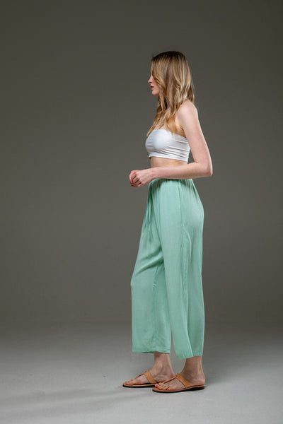  Pal Green  Rayon Crepe Full Length elegant pants