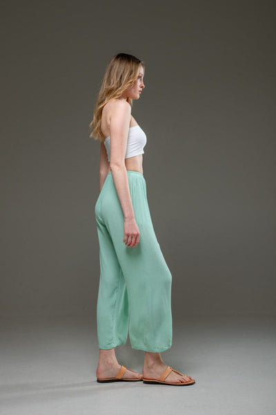  Pal Green  Rayon Crepe Full Length elegant pants