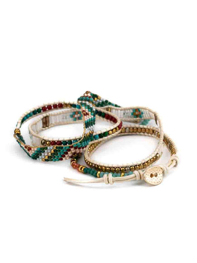 Resort wear Wrap Multilayer Miyuki Seed and Beads Bracelet