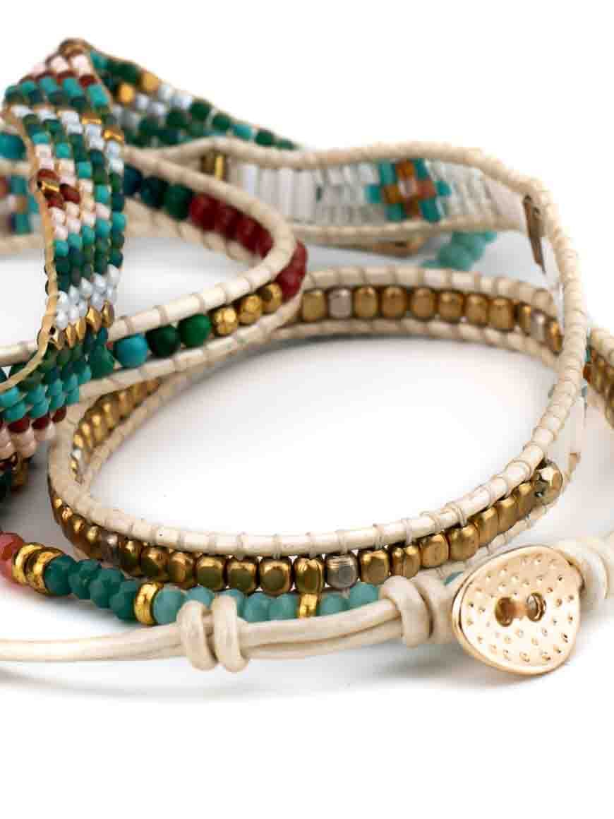 Resort wear Wrap Multilayer Miyuki Seed and Beads Bracelet