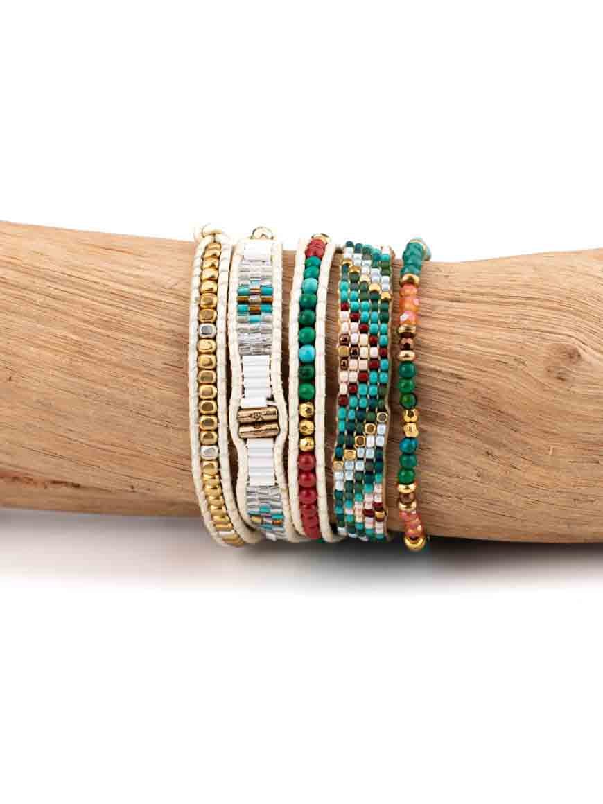 Resort wear Wrap Multilayer Miyuki Seed and Beads Bracelet