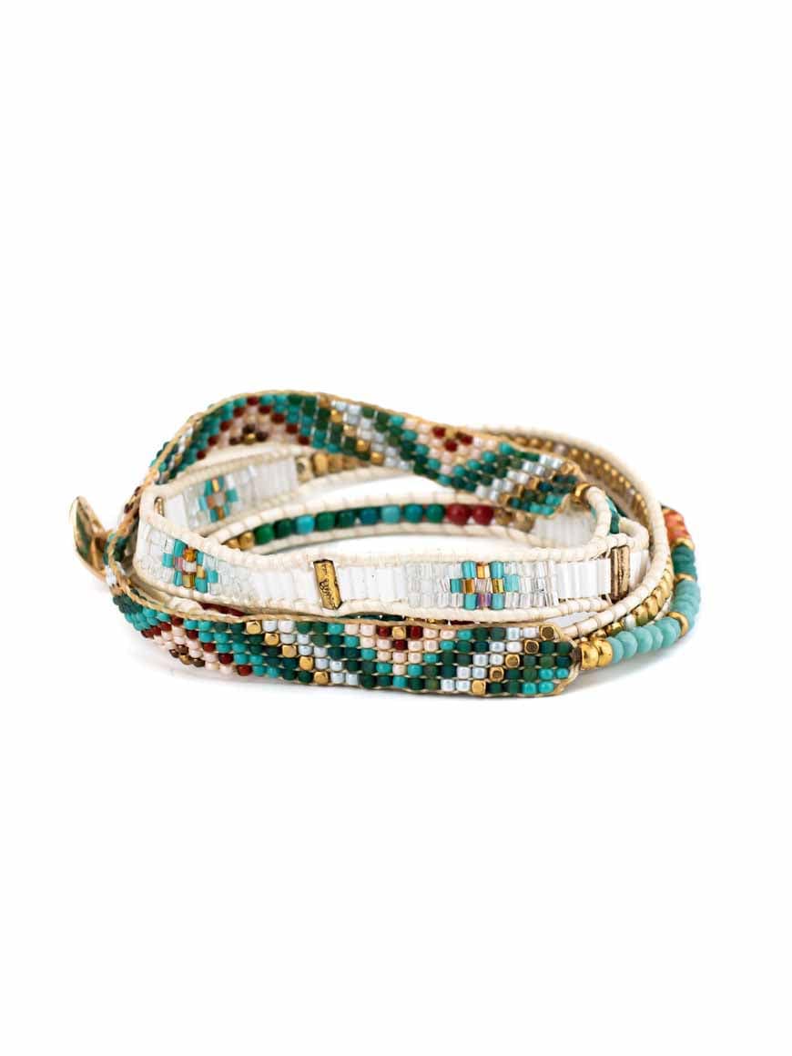 Resort wear Wrap Multilayer Miyuki Seed and Beads Bracelet