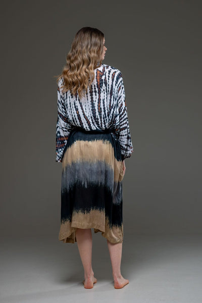Soft  Rayon Elegant Chic tie dye Long Kimono 