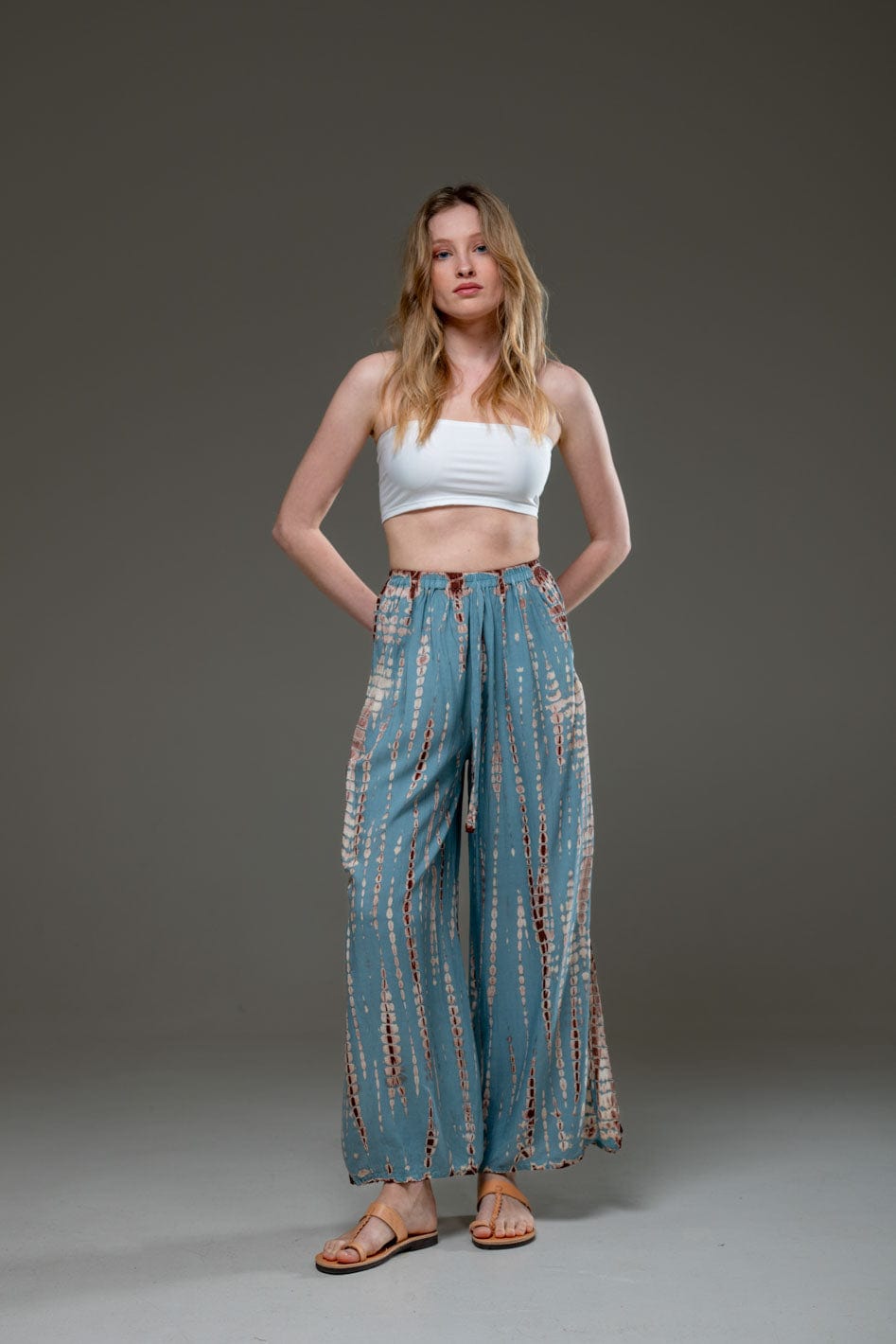 Soft  Rayon Turquoise tie dye Pant 