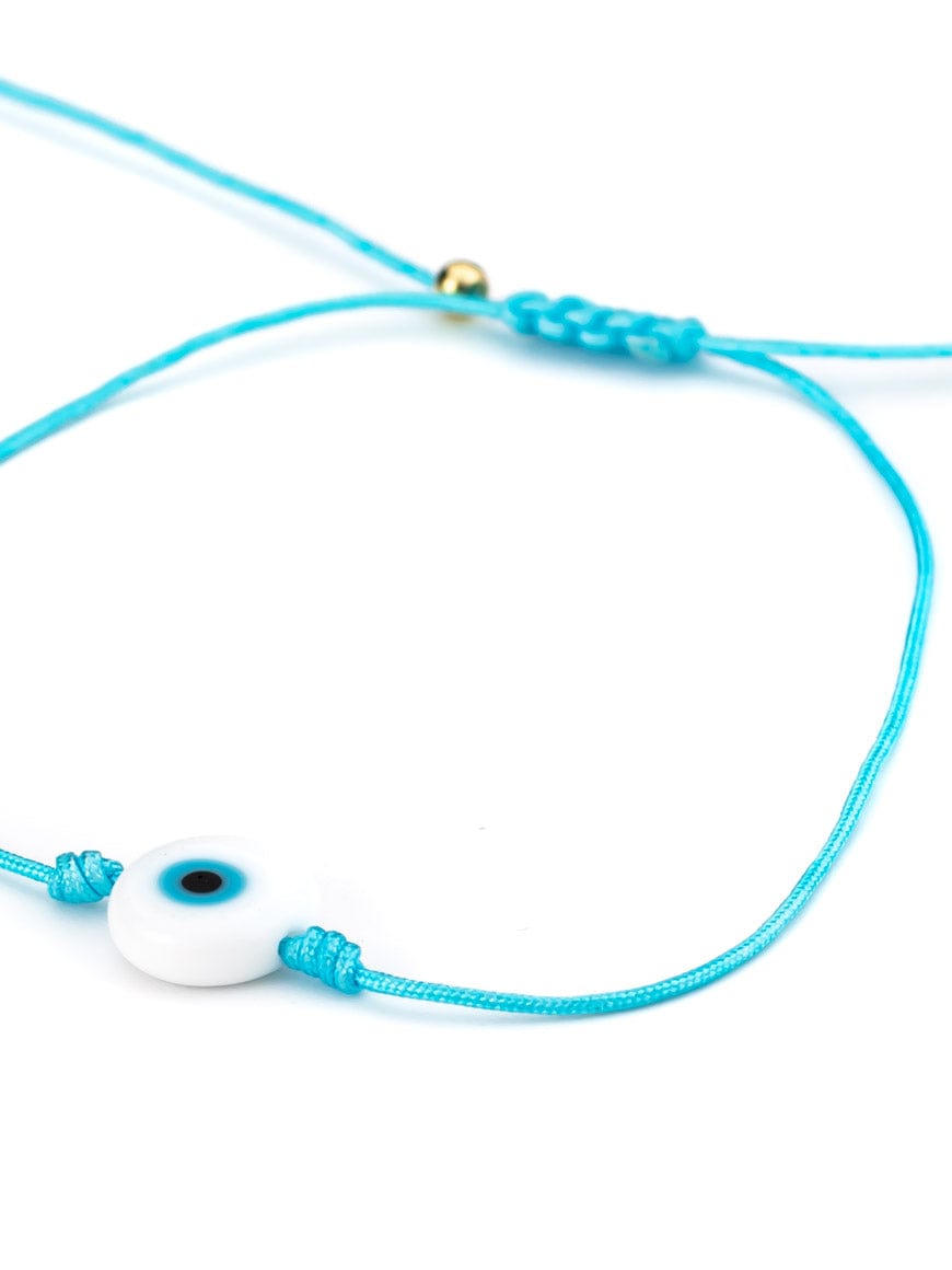 Minimal Rope Braided Evil Eye Bracelet 