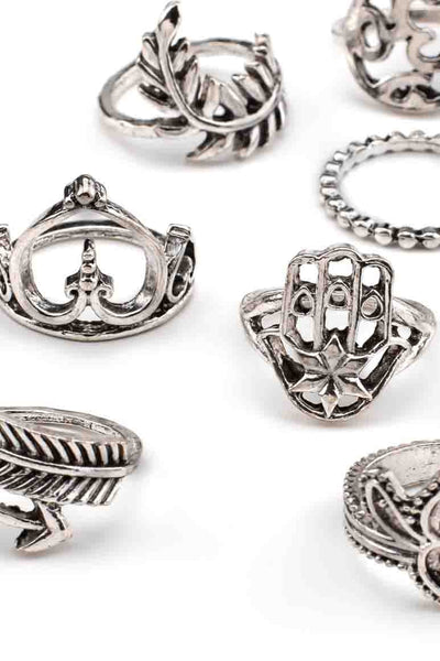 Bohemian style gypsy fashion 11 pieces set of midi  knuckle rings-awatara