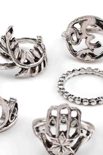 Bohemian style gypsy fashion 11 pieces set of midi  knuckle rings-awatara