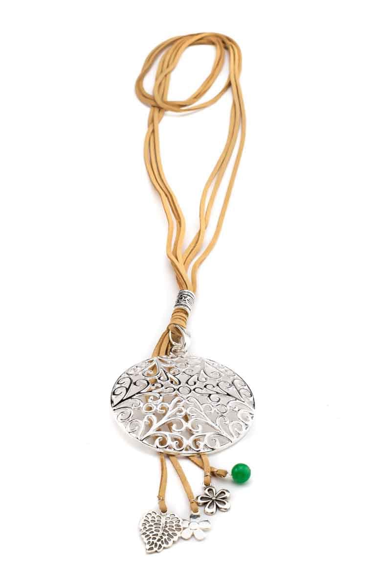 Boho curved mandala pendant necklace-awatara