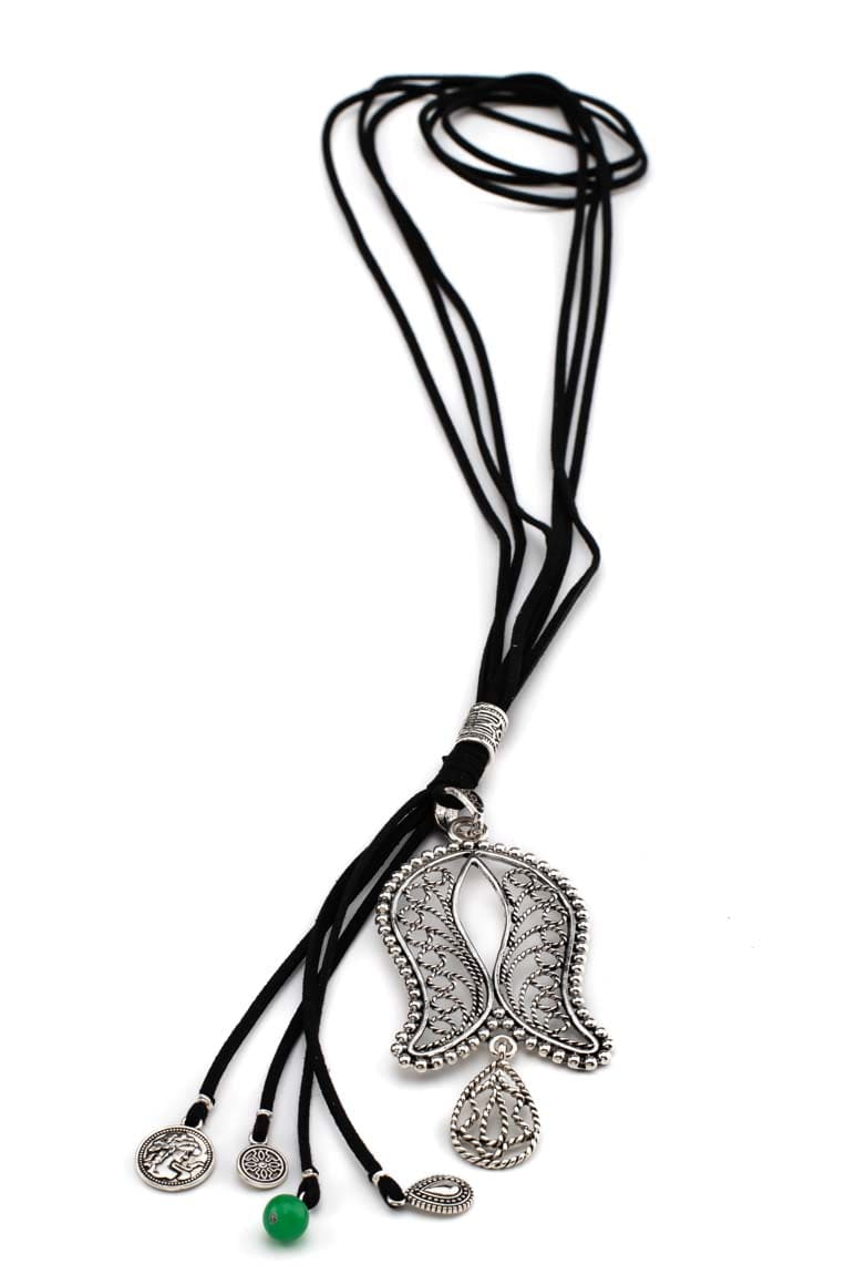 Boho curved pendant necklace-awatara