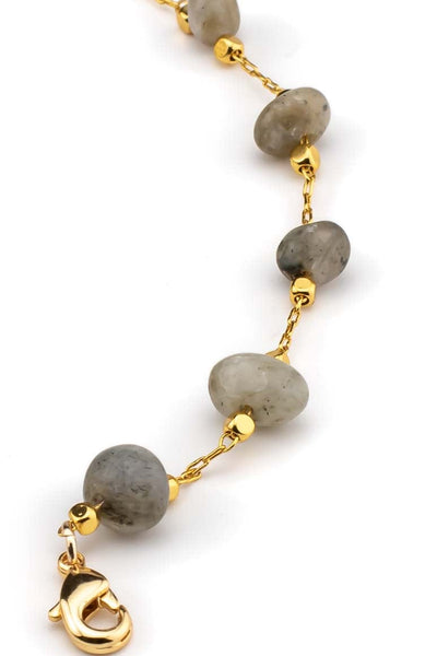 Elegant chic gold plated bracelet decorated with stones-awatara 