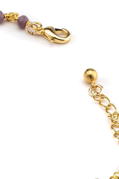 Elegant chic gold plated bracelet decorated with a sea shell and crystal beads-awatara