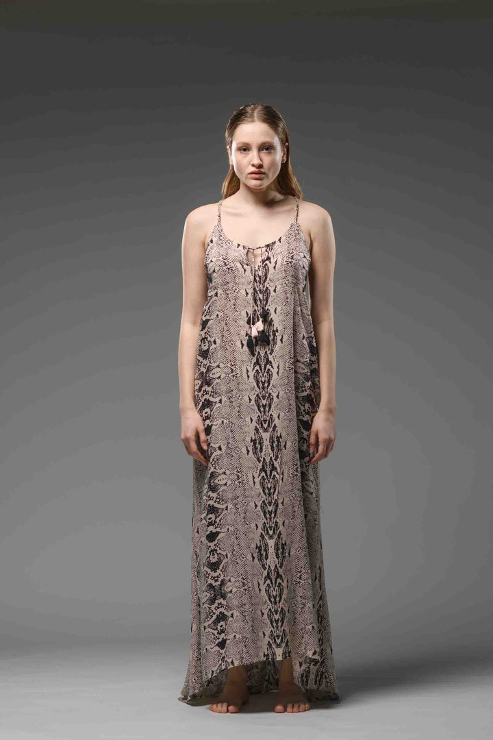 Sexy Python Print Dress Unique design Resort wear Lover awatara