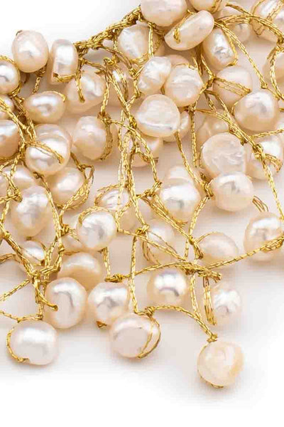 Elegant Hand knitted pearl short necklace-awatara
