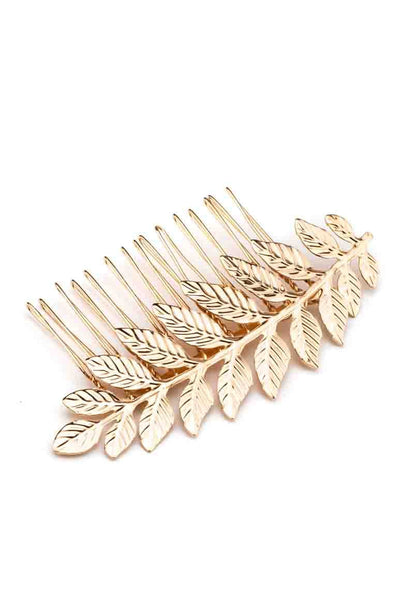 metal gold leaf hair comb hair pin-awatara 
