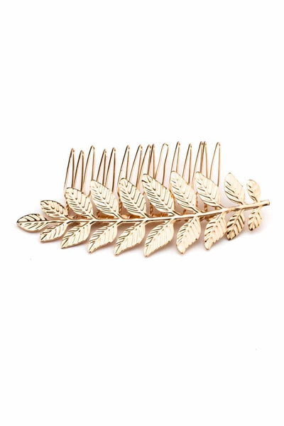 metal gold leaf hair comb hair pin-awatara 
