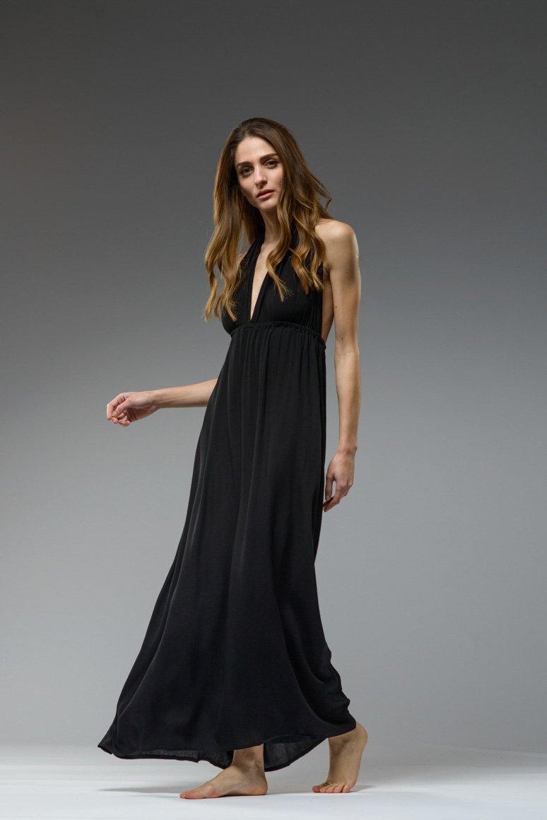 Infinity black full length skirt greek goddess dress