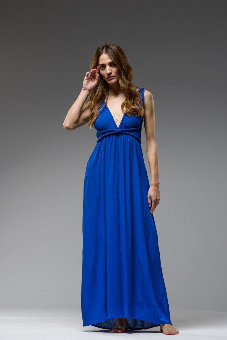 Infinity blue full length skirt multi way wrap maxi dress