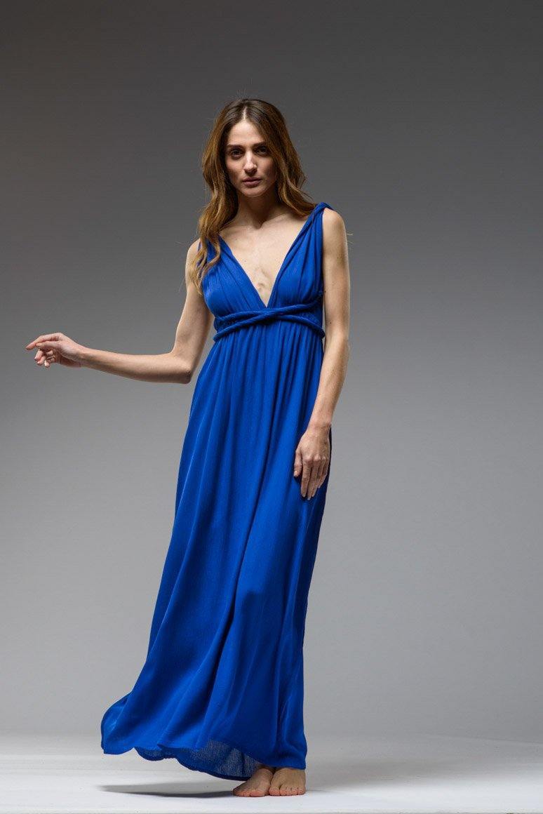 Infinity blue full length skirt multi way wrap maxi dress