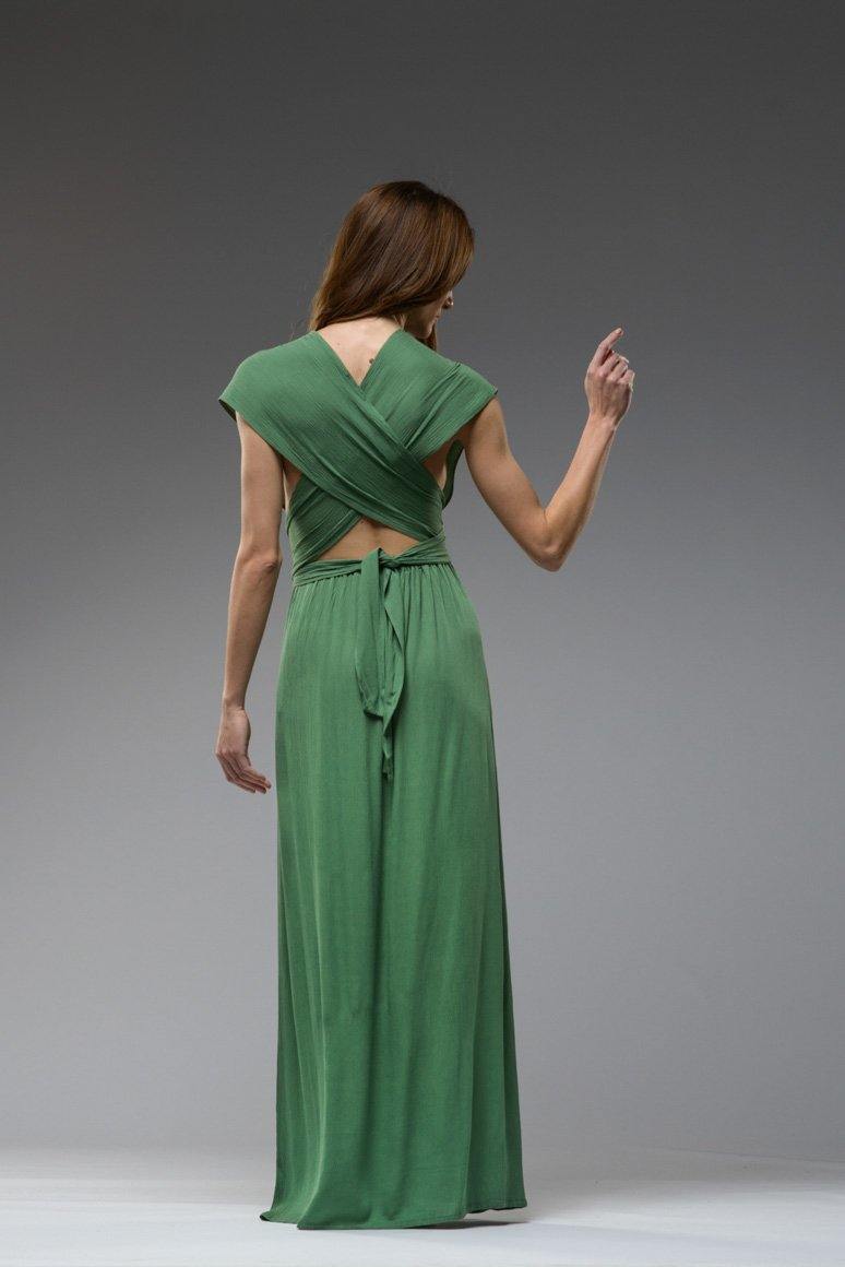 AURA INFINITY GREEN LONG DRESS - awatara