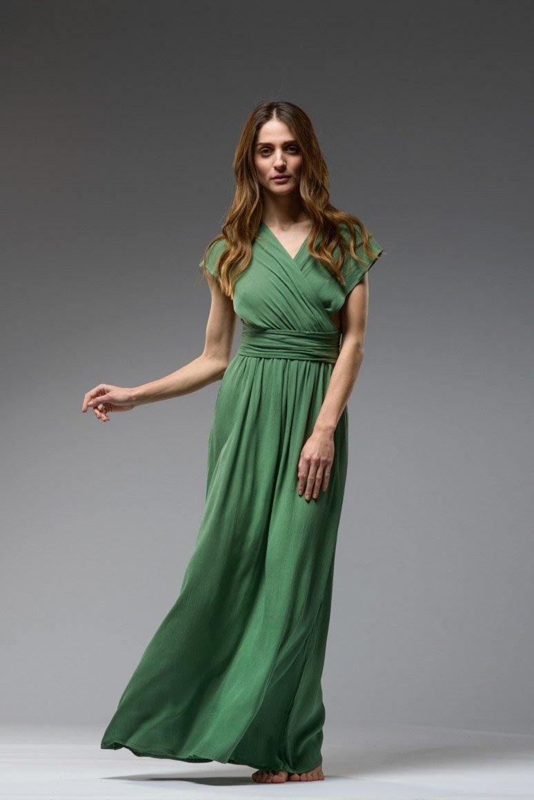 AURA INFINITY GREEN LONG DRESS - awatara