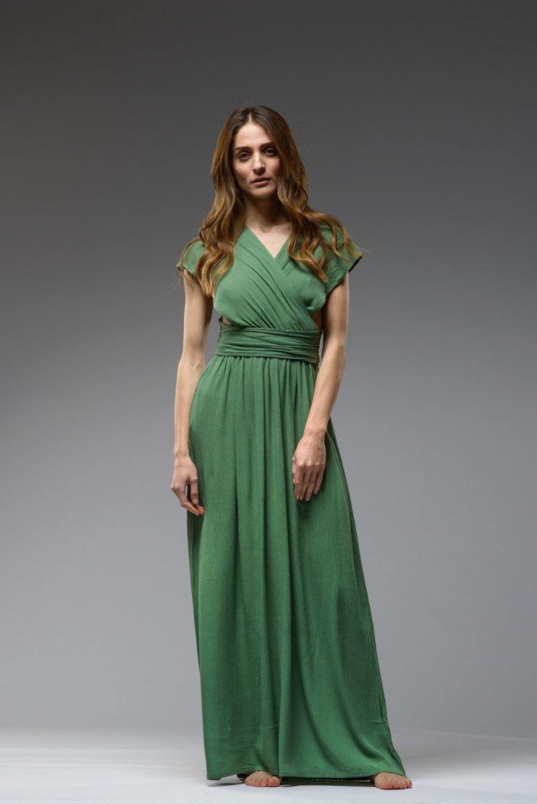 AURA INFINITY GREEN LONG DRESS - awatara