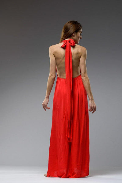 Infinity red full length skirt multi way wrap long dress